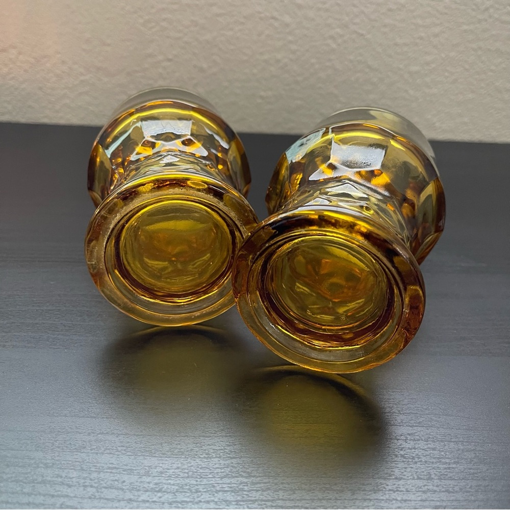 Vintage Anchor Hocking Georgian Amber Honeycomb Glasses - Picture 6 of 8